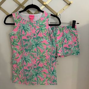 LILLY PULITZER TUNIC AND SHORTS SET girl’s Large 8-10